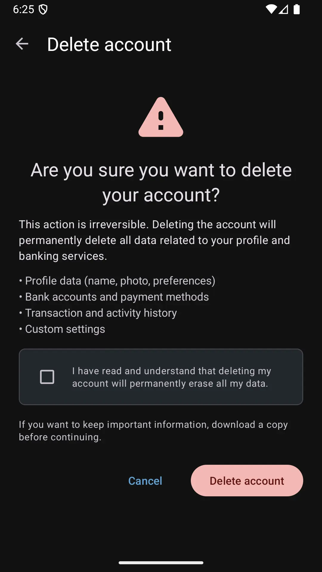 Deleting Your Account