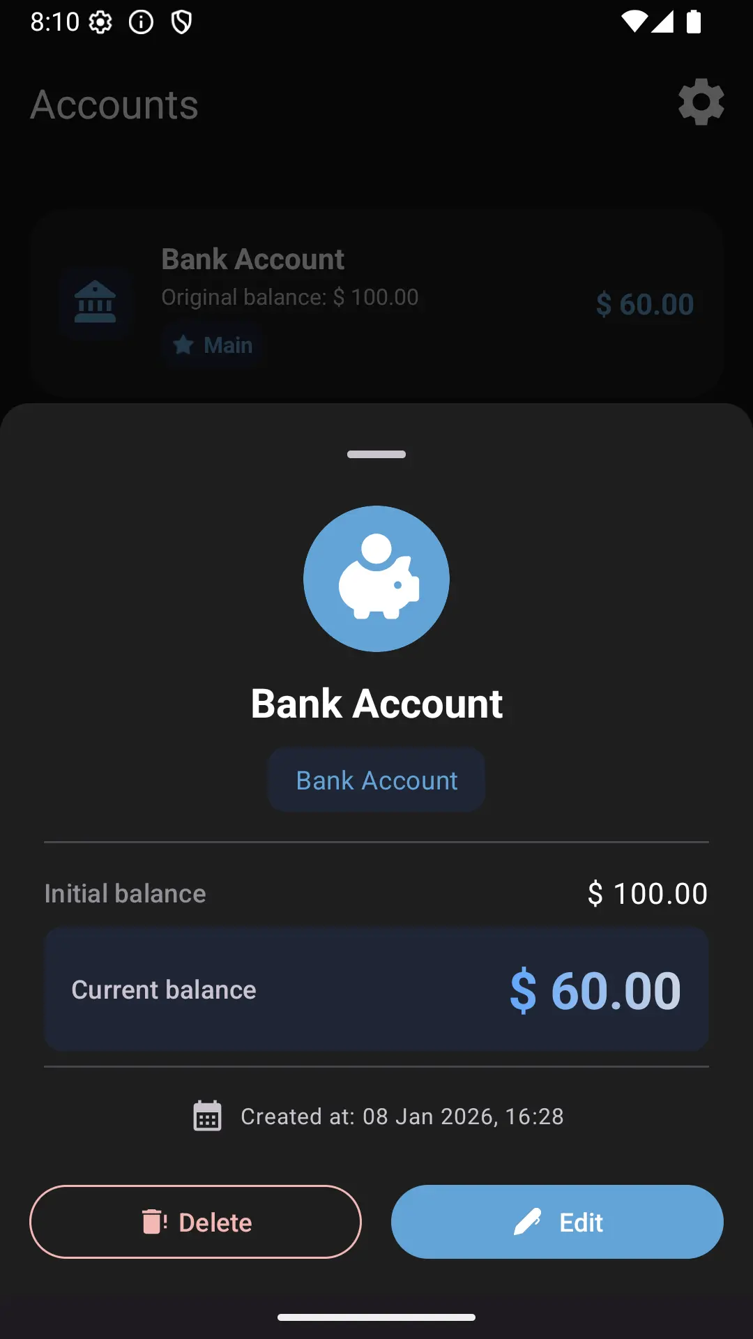 Edit or Delete an Account